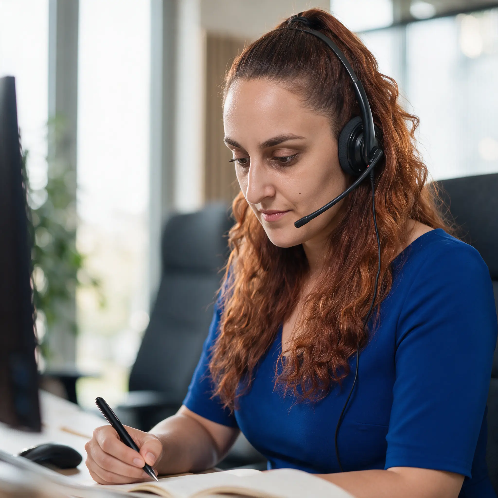 CreditCall agent working through administrative tasks